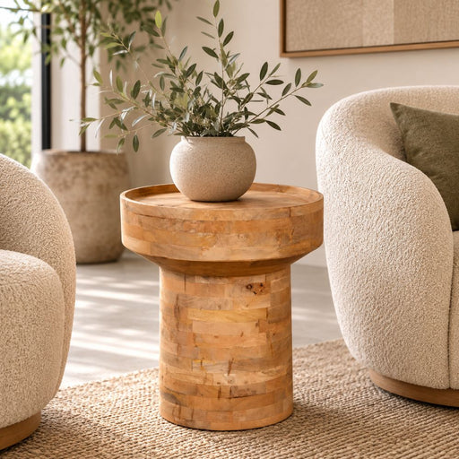 Audrey Natural Acacia Wood Side Table - Side Table - Lighting.co.za