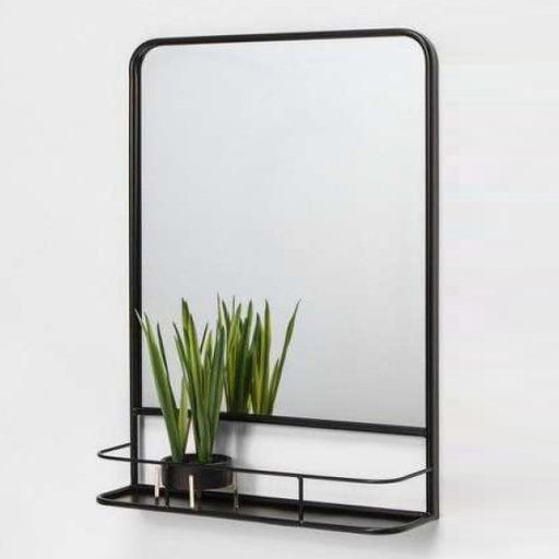 Avior Black Shelf Wall Mirror - Lighting.co.za