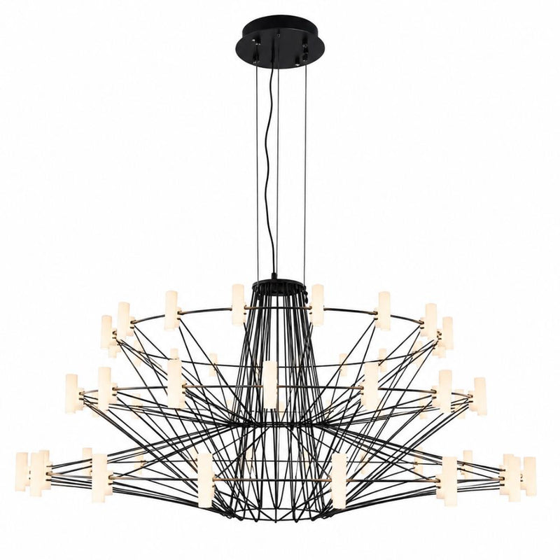 Axis Black or White Large Geometric LED Pendant Light