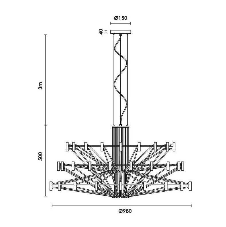 Axis Black or White Large Geometric LED Pendant Light
