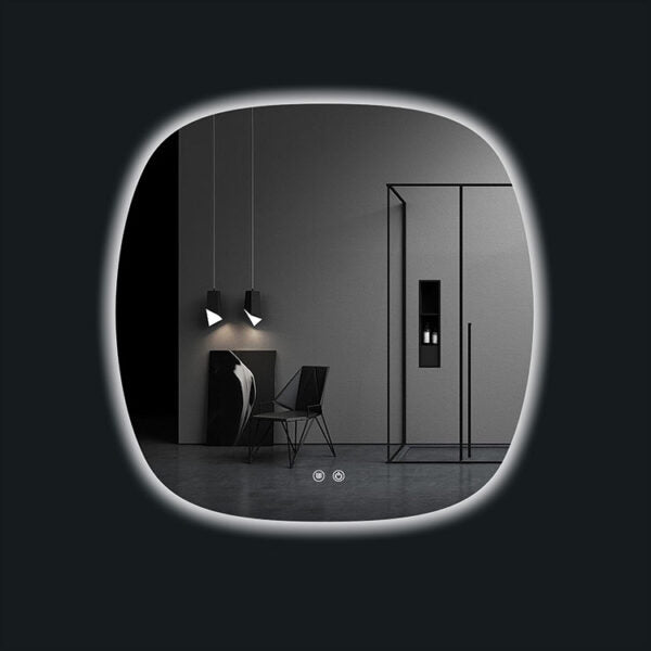 Onix Irregular Square Backlit LED Anti-Fog Bathroom Mirror - Lighting.co.za