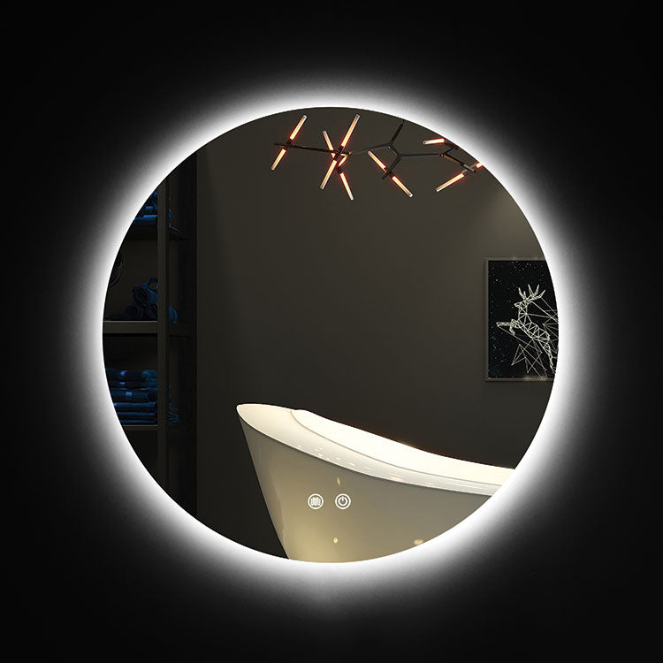 Adhara Round Backlit LED Anti-Fog Bathroom Mirror - Lighting.co.za