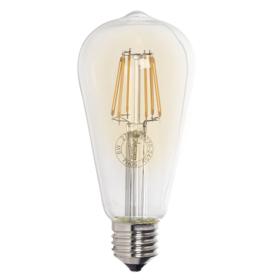 E27 ST64 E27 Amber Birdcage LED FIL 6W 2700K Bulb Non Dim B - Lighting.co.za