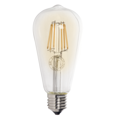 E27 ST64 Amber Birdcage LED FIL 6W 2700K Bulb Dim B - Lighting.co.za
