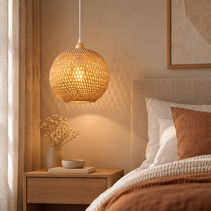 Ballare Natural Rattan Bamboo Pendant Light 2 Sizes - Pendant Light - Lighting.co.za