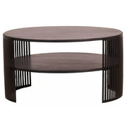 Bella Black Steel and Wood Round Coffee Table - Coffee Table - Lighting.co.za