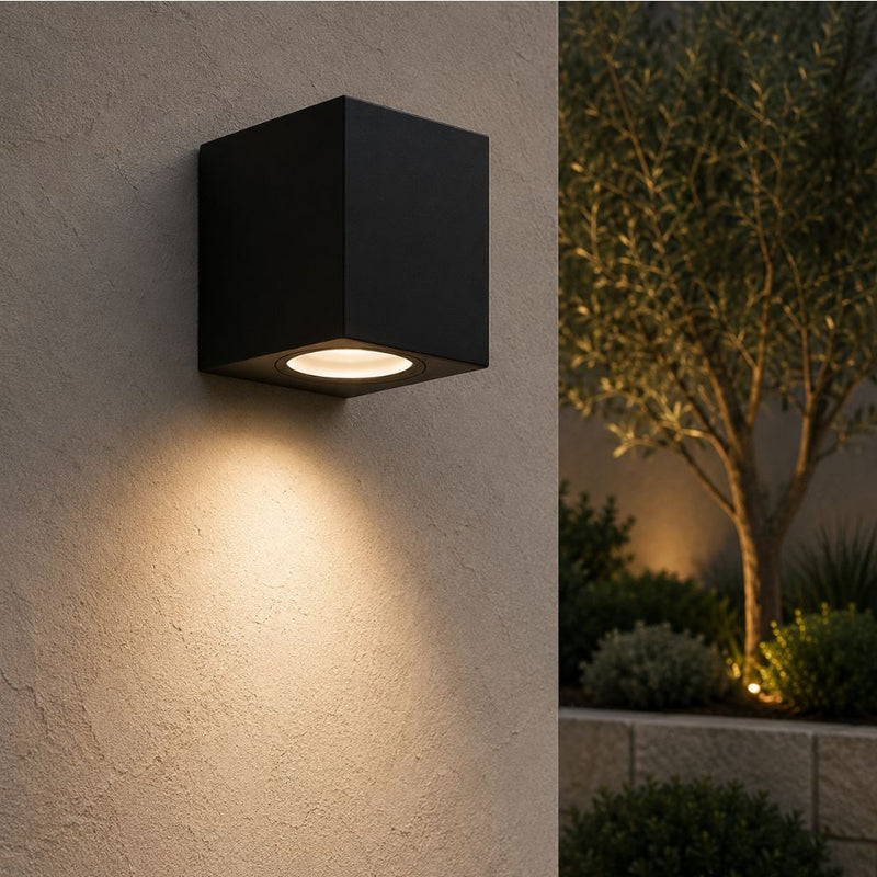 Block 1 GU10 Down Facing Outdoor Wall Light - Outdoor Wall Light - Lighting.co.za