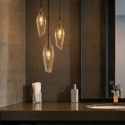 Bollene Brass And Amber Glass Pendant Light - Pendant Light - Lighting.co.za