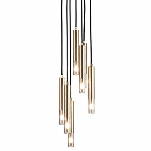Bosco 7 Light Cluster Gold and Black Chandelier - Chandelier - Lighting.co.za