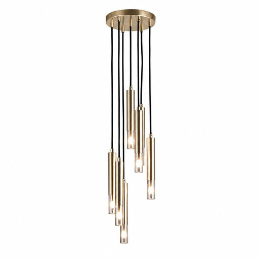 Bosco 7 Light Cluster Gold and Black Chandelier - Chandelier - Lighting.co.za