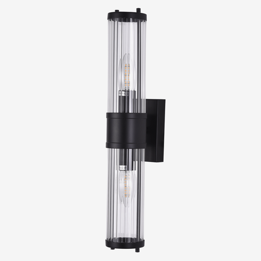 Boston Matt Black and Clear Glass Wall Light - Lighting.co.za