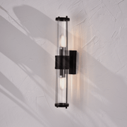 Boston Matt Black and Clear Glass Wall Light - Lighting.co.za