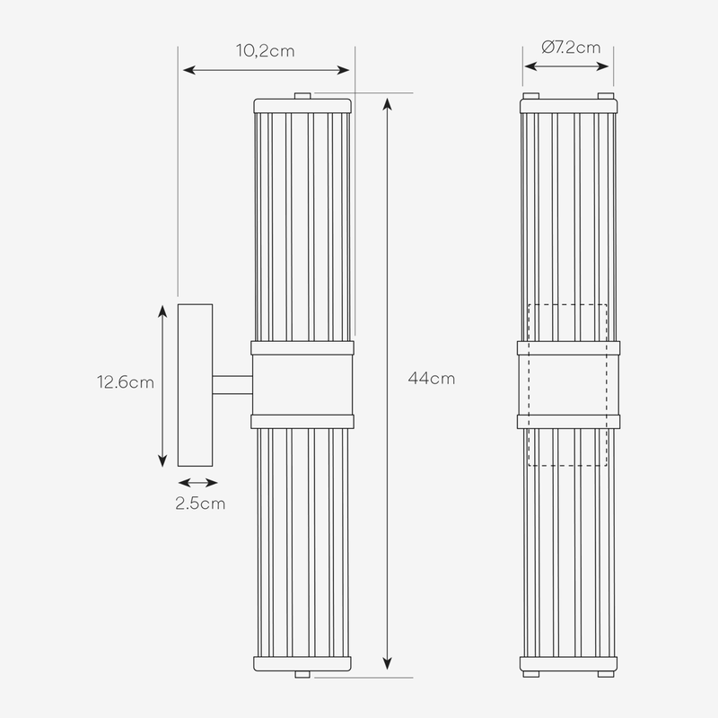 Boston Matt Black and Clear Glass Wall Light - Lighting.co.za