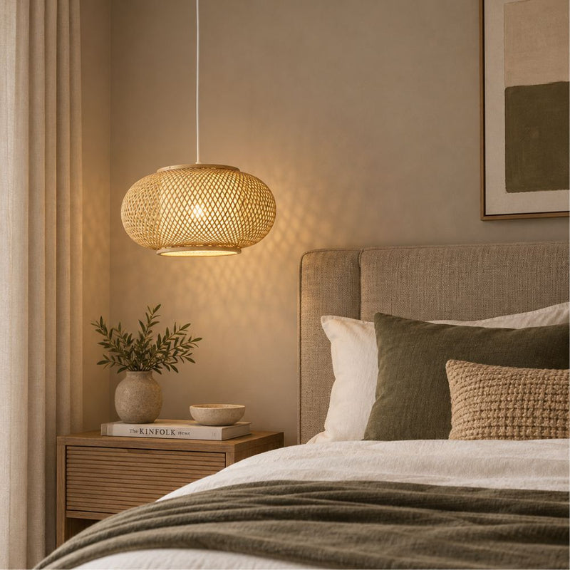 Brezo Natural Rattan Bamboo Pendant Light