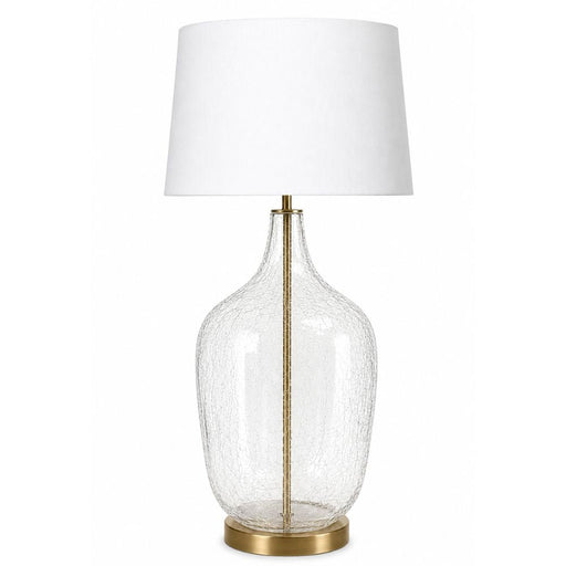 Brioche Crackle Glass and White Shade Table Lamp - Table Lamp - Lighting.co.za