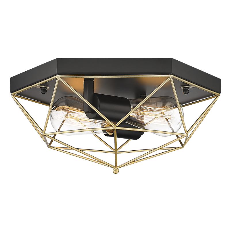Luster Gold Grid and Black Ceiling Light - Lighting.co.za