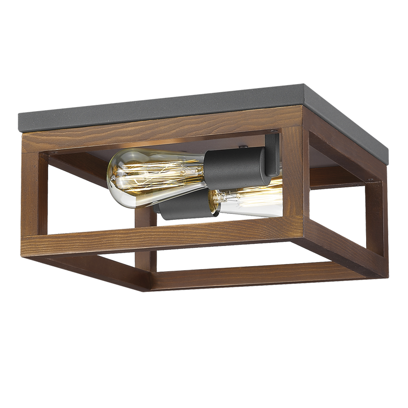 Lucia Wood and Black Ceiling Light - Lighting.co.za