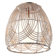 Boyd Natural Rattan and Glass Ceiling Light - Lighting.co.za