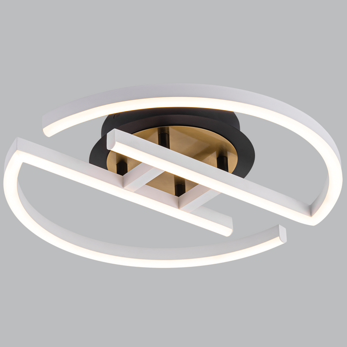 Rafferty White Black and Brass CCT LED Ceiling Light