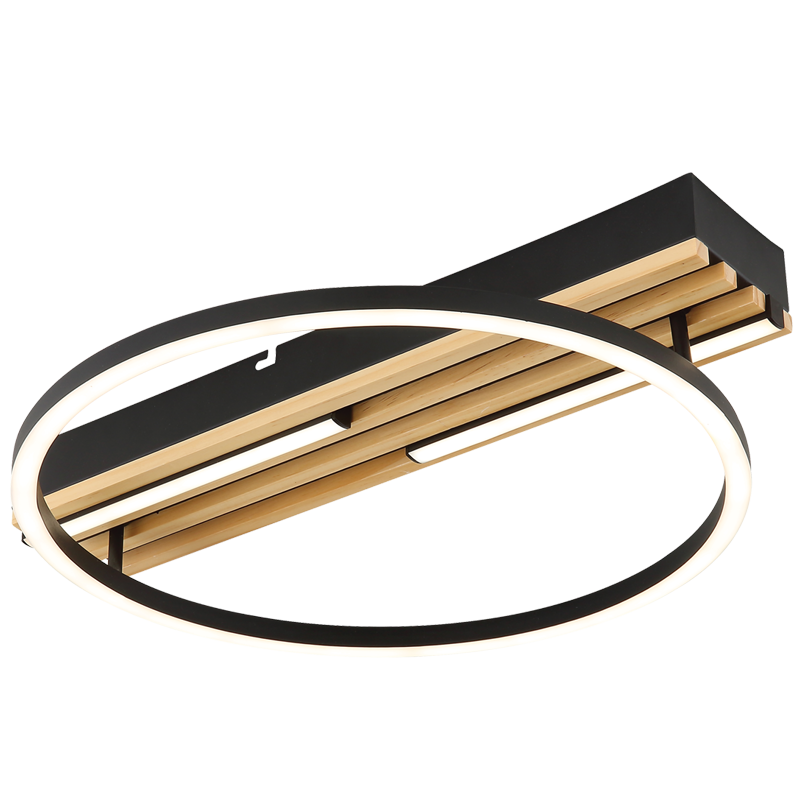 Armin Black and Wood Look LED 3CCT Ceiling Light - Lighting.co.za