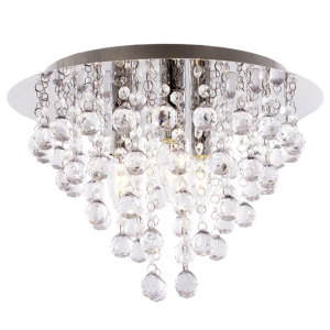 Evie Chrome and Clear Acrylic Crystal Ceiling Light - Lighting.co.za