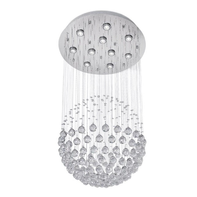 Baroque Drop Chrome and Clear Crystal 10 Light Chandelier - Lighting.co.za