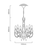 Octave Black or Clear 6 Light Chandelier - Lighting.co.za