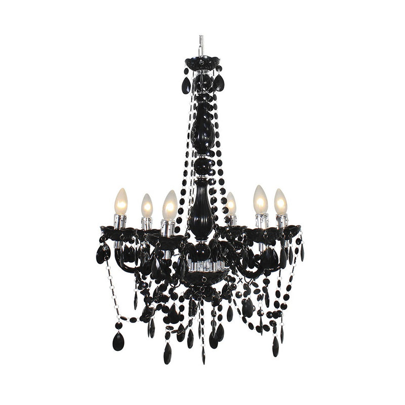 Octave Black or Clear 6 Light Chandelier - Lighting.co.za