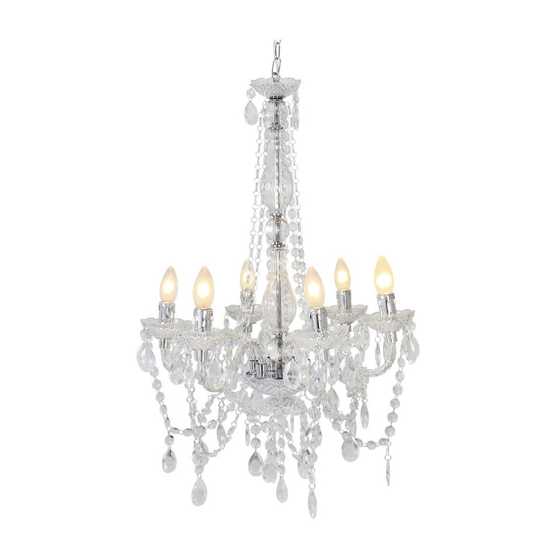 Octave Black or Clear 6 Light Chandelier - Lighting.co.za
