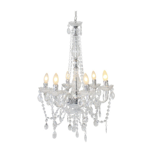 Octave Black or Clear 6 Light Chandelier - Lighting.co.za