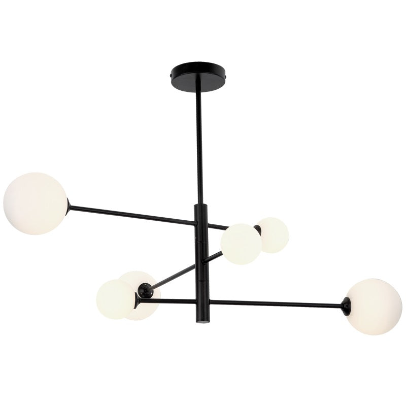 Lea Black or Gold and Opal Glass Pendant Light - Lighting.co.za
