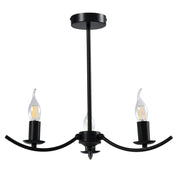Hillary Plain Brass or Black 3 | 5 Light Chandelier - Lighting.co.za