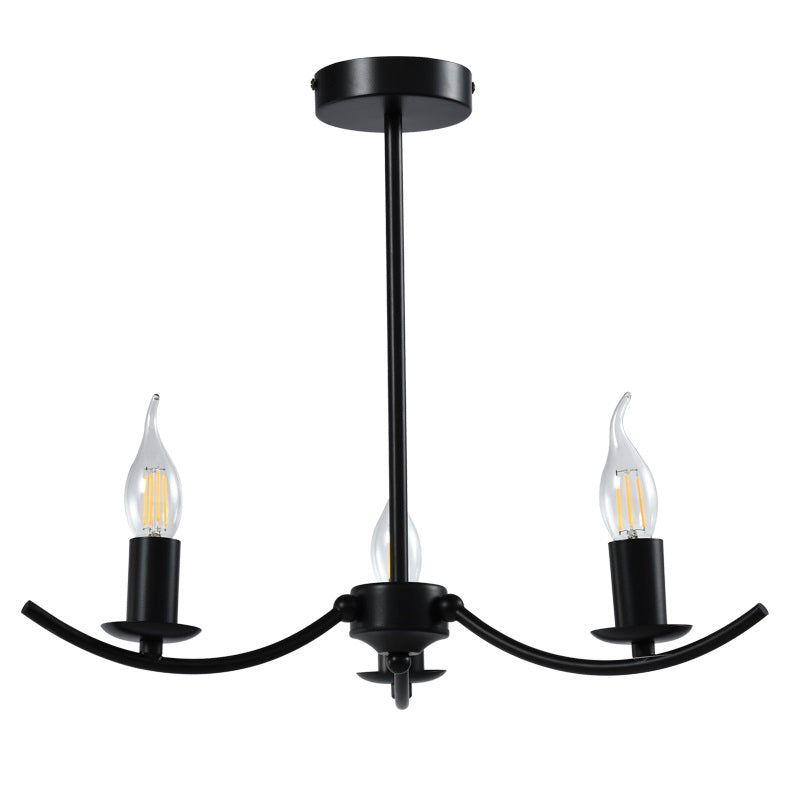 Hillary Plain Brass or Black 3 | 5 Light Chandelier - Lighting.co.za