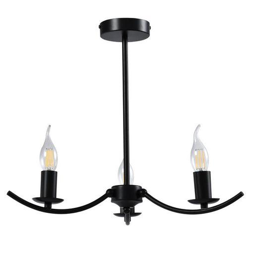 Hillary Plain Brass or Black 3 | 5 Light Chandelier - Hanging Lights - Lighting.co.za