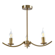 Hillary Plain Brass or Black 3 | 5 Light Chandelier - Lighting.co.za