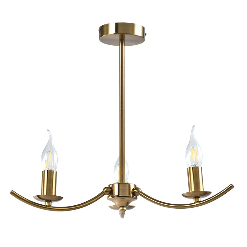 Hillary Plain Brass or Black 3 | 5 Light Chandelier - Lighting.co.za