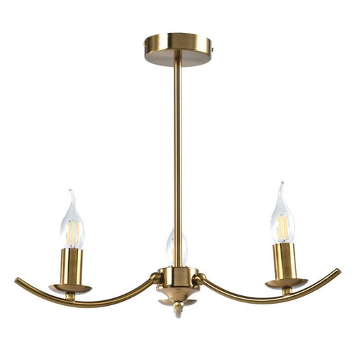 Hillary Plain Brass or Black 3 | 5 Light Chandelier - Hanging Lights - Lighting.co.za