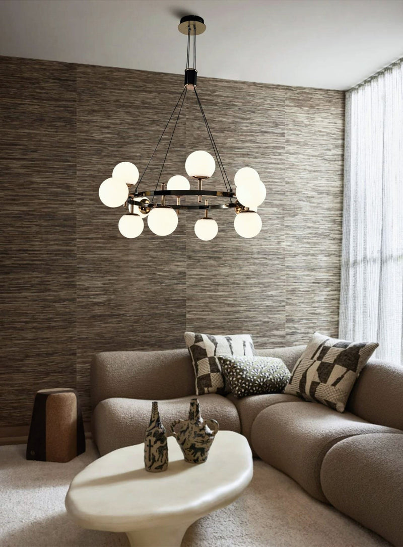 Charlton 12 Light CCT LED Gun Metal Chandelier - Lighting.co.za