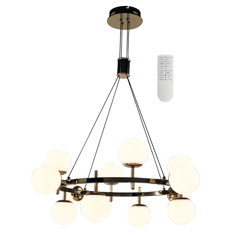 Charlton 12 Light CCT LED Gun Metal Chandelier - Lighting.co.za