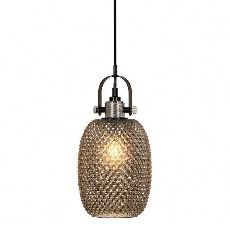 Campari Smoke Grey Textured Glass Pendant Light - Pendant Light - Lighting.co.za