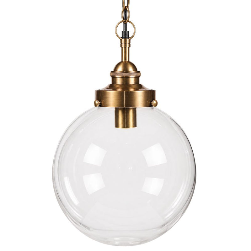Celeste Clear Glass and Brass or Silver Pendant Light
