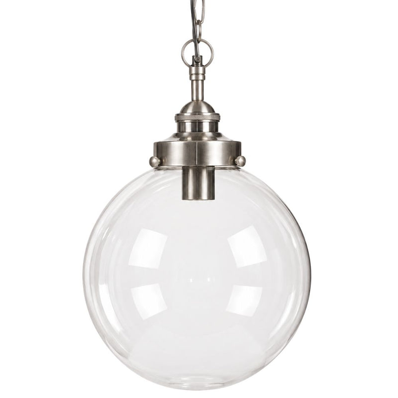 Celeste Clear Glass and Brass or Silver Pendant Light