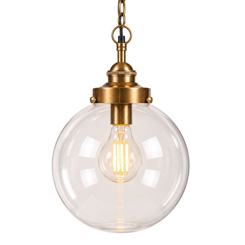 Celeste Clear Glass and Brass or Silver Pendant Light