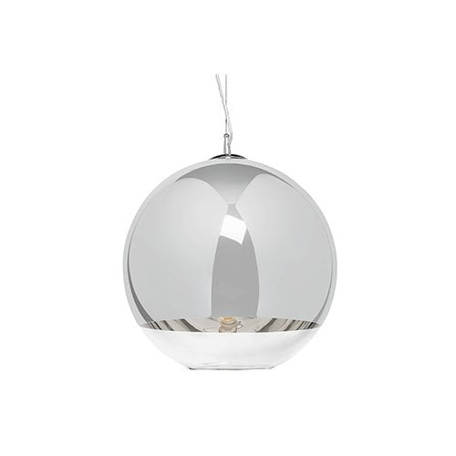 Celia Round Chrome Glass Pendant Light 2 Sizes - Lighting.co.za