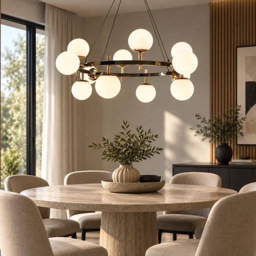 Charlton 12 Light CCT LED Gun Metal Chandelier - Chandelier - Lighting.co.za