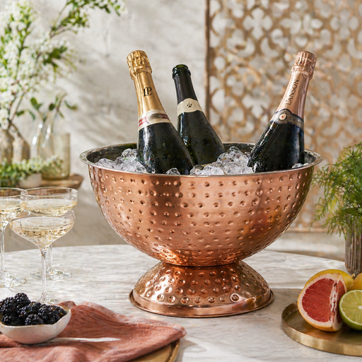 Hammered Copper Punch Bowl 33x21cm 8 Litre - Lighting.co.za