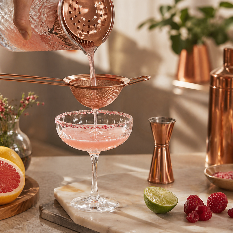 Copper Fine Mesh Cocktail Strainer 8cm - Lighting.co.za