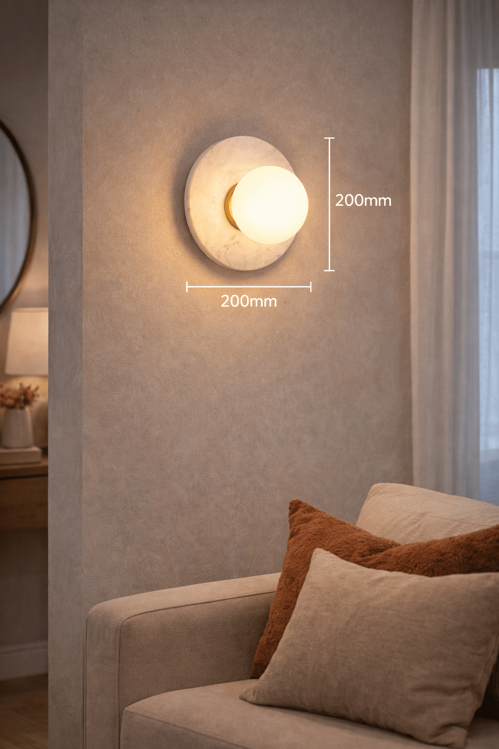 Pascal Marble Disk Wall Light │ Lighting.co.za
