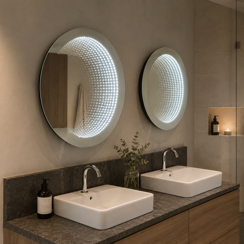 Infinity Round LED Bathroom Mirror Wall Light