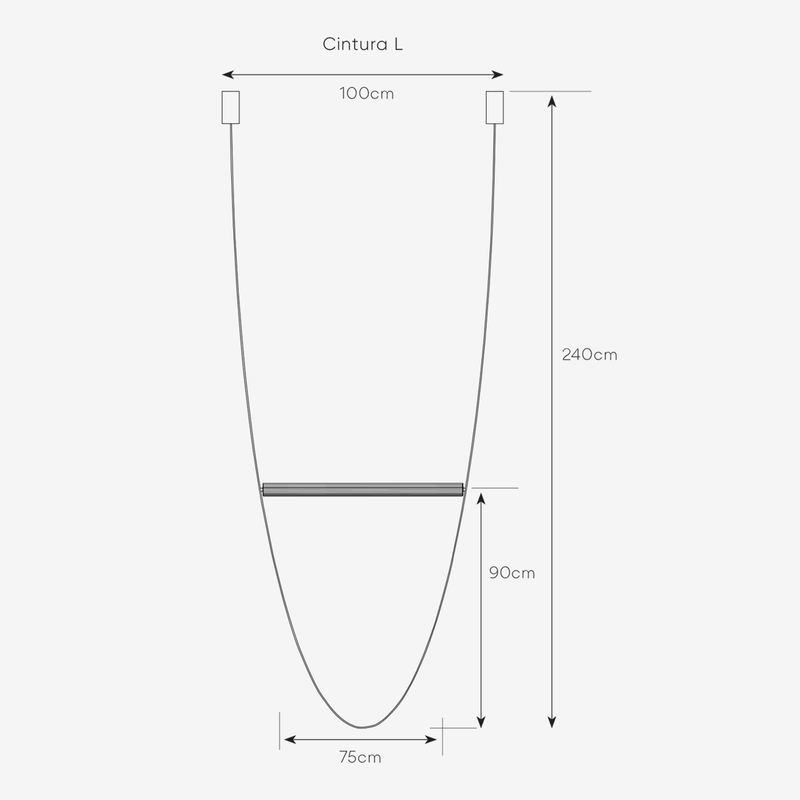 Cintura Black Grey Leather and Brass LED Pendant Light 2 Sizes - Lighting.co.za